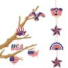Colgantes Decorativos de Madera del Día de la Independencia Americana Suministros de Decoración para Fiesta del Día Nacional Accesorios para Regalo Colgantes de Letrero de Madera