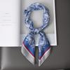 Bufanda Cuadrada Azul Verano Decoración Flor de Anacardo Invierno en stock Estampado Universal para las Cuatro Estaciones para Mujer Calle Europea y Americana Liso Banda para el Cabello