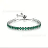 Pulsera de Cadena con Garras de Pedrería Popular Europea y Americana para Mujer, Simple 3mm de una Sola Fila Ajustable, Joyería de Moda Transfronteriza