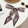 Pañuelo de Seda Flor de Anacardo Tira Larga Nueva Moda Pañuelo Pequeño Estilo Coreano Pañuelo para la Cabeza Coleta Cinta para el Cabello Cinturón