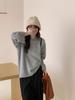 Ropa de Punto Estilo Coreano Versión Grande para Mujer Otoño e Invierno 2025 Nuevo Suelto Casual Versión Plana Color Puro Perezoso Cuello Redondo Top de Punto