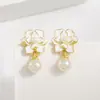 Brincos de Pérola com Doze Deuses Florais Brinco Exclusivo do Deus Flor Guardião Design de Luxo Leve Nicho Brincos Novo Estilo Chinês Joias de Estilo Nacional