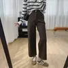 Jeans feminino Melard de alta cintura com elasticidade em quatro direções para afinar, novo estilo outono 2026, calças estilo vovó retas e soltas