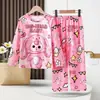 Pijama para Niños Traje de Manga Larga Primavera y Otoño Pijama para Niñas Ropa de Casa para Niños Ropa de Bebé de Dos Piezas Ropa Infantil Tailandesa