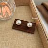 Shijia Pão Cozido no Vapor em Pó Leve Leite Branco Brincos Pérola Feminino S925 Sterling Silver Needle Nicho High-end All-match Novos Brincos