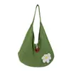 Bolso de Mano Diario Versátil de Alta Apariencia, Tejido de Punto Calado Floral, de un Solo Hombro, Estilo Coreano, Moda de Playa Casual