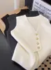 Chaleco de Punto sin Mangas para Mujer Otoño 2025 Color Sólido Ropa de Abrigo Otoño e Invierno Moda de Alta Gama Estilo Nuevo