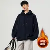 Ropa para Hombre Enbu Transfronteriza Otoño e Invierno Color Sólido Estilo Americano Sudadera con Capucha para Hombres y Mujeres, Chaqueta Sudadera Versátil Holgada para Parejas