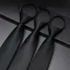 Corbata de Hombre Negra Sin Cremallera Corbata Perezosa de Hombre Traje Corbata Vestido Negocios Corbata de Mano Verano Nudo Libre Moda