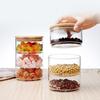 Bol de Cristal Personalizado para Ensalada, Transparente con Tapa, Bol de Cristal para Ensalada de Frutas para el Hogar, Frasco de Cristal de Almacenamiento Simple con Combinación Multicapa