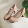 Zapatos de tacón alto con plataforma impermeables para mujer, tacón grueso, punta redonda, nuevo modelo de moda, zapatos de pasarela, zapatos de trabajo para discoteca, zapatos de salón para mujer