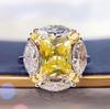 Anel de Diamante Ovo de Pombo Chiclete Bolha Luxuoso Gota D'água Diamante Redondo Corte Raydean Flor de Gelo Anel de Diamante Rosa Artificial de 10 Quilates para Mulheres