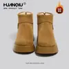 Botas de Neve Universais para Mulheres 2025 Sapatos de Algodão Inverno Novo Estilo Forradas com Lã Quentes e Versáteis Fashionáveis Cabeça de Manga Sapatos de Algodão Birkenstock