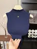 Camiseta sin mangas de estilo coreano con cuello mao pequeño para mujer, corte ajustado, top corto versátil para ir al trabajo, camiseta básica de verano