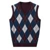 Novo colete de malha masculino outono e inverno, gola V, espesso, sem mangas, colete de malha, colete quente masculino 1813