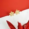 Pendientes Transfronterizos de Oro Arena Vietnamita con Temperamento, Encaje de Lunares, Textura de Escama de Dragón, Estrellas, Diseño Moderno y Versátil