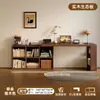 Escritorio Doble de Madera Maciza Mesa de Estudio para Adultos en Casa Mesa Larga para Dormitorio Armario de Almacenamiento Mesa de Ordenador Retráctil Integrada