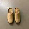 Zapatillas de Media Pantufla Cerradas Estilo Retro Artístico para Mujer, Mocasines Casuales de Suela Suave Estilo Coreano, Zapatos Perezosos para Viajar al Trabajo