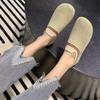 Zapatos de Fideos Tejidos a Mano de Primavera y Otoño del Viejo Pekín Casual Combinan con Todo Zapatos de Frijol Cómodos Antideslizantes Slip-on para Mamá