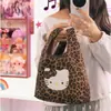 Cesta de Prato Pequeno de Lã de Cordeiro Fofa Bolsa de Pulso KT Bolsa de Veludo e Pelúcia Bolsa de Mão Diária Macia e Fofa