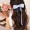 Elegante Pinza para el Cabello con Lazo de Cinta para Mujer, Herramienta para Cola de Caballo Baja o Moño Desordenado, Pinza de Pato para la Parte Posterior de la Cabeza, Pinza de Garra para el Cabello
