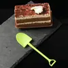 5 Espátulas Creativas Desechables para Pasteles, Cucharas Coloridas de Plástico para Helado, Pequeñas Palas con Forma de Planta, Tenedores para Postre