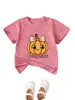Temporada espeluznante Amazon Wish estación independiente moda personalidad divertida niños y niñas ropa infantil camiseta de manga corta cuello redondo