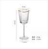 Luz Nórdica luxo borda dourada vidro triangular martelado aparência sofisticada cristal taça de vinho tinto taça de champanhe taça de água taça decorativa