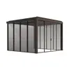 Pérgola moderna inteligente eléctrica con lamas controladas por control remoto desde la fábrica original para jardines de villas, patios y porches exteriores de aleación de aluminio