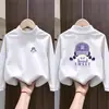 Blusa Top Base Camada Interna Pelúcia Escovada para Meninas Estilo Outono/Inverno para Crianças de Meia-Idade e Mais Velhas Gola Meia-Alta Manga Longa Camiseta Top Novo Estilo Outono/Inverno