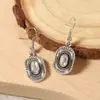 Pendientes con Gancho Geométricos de Estilo Occidental Vaquero Transfronterizos Europeos y Americanos Pendientes de Gancho para Oreja Estilo Hip-Hop Punk Joyería Creativa
