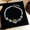 Uma mensagem de amor no seu pulso! Pulseira com fecho oval em zircônia ultra brilhante, luxo leve, toque de alta qualidade, pulseira elegante, joia de nicho