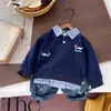 Ropa para niños, conjunto de primavera y otoño para niños, conjunto de dos piezas: una sudadera y pantalones de cuadros de nuevo estilo, conjunto superior y pantalones estilo coreano para niños