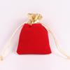 Bolsa de flanela preta com cordão para embalagem de joias, bolsa de flanela para armazenamento à prova de poeira, atacado