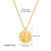 Europa e Estados Unidos transfronteiriço pingente flip dupla face em ouro 18K sol com diamante incrustado relevo colar reverso inglês esculpido pequena medalha de ouro