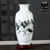 Juego de Tres Adornos Cerámicos de Jingdezhen para Entrada de Sala, Florero, Plato de Exhibición para Oficina, Fabricante Estilo Chino