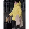 Chaqueta de Algodón con Capucha Gris Estilo Perezoso de Invierno para Mujer Algodón Lock Suelta Estilo Mediano-Corto Adelgazante Versátil Cálida Chaqueta de Algodón Acolchada