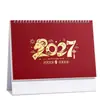 Calendário de Mesa Criativo de Desenho Animado do Ano do Carneiro 2027 Personalizado para Escritório Corporativo Calendário Mensal Ornamento de Mesa Calendário de Plano de Check-In de Autodisciplina