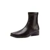 Botas Finas Silenciosas Estilo Coreano para o Dia a Dia Emagrecimento Inverno 2026 Salto Baixo Robusto Bico Quadrado Versátil Elásticas que Abraçam a Perna Botas Curtas para Mulheres