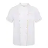 Roupa de chef manga comprida roupa de trabalho de chef confeiteiro hotel restaurante cozinha roupa de chef botão dourado