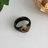 Pulsera de Resina de Onda Irregular Transfronteriza Europea y Americana con Incrustación de Borde Dorado, Ágata de Imitación, Pulsera Ancha Multicolor Degradada para Mujer