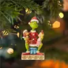 Diversión Navideña Transfronteriza Decoraciones Colgantes del Grinch Decoraciones Navideñas Adornos de Árbol de Navidad Acrílicos Decoraciones Colgantes