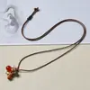 Cordón colgante ajustable tejido a mano para colgantes de jade, ágata, ámbar, combinación libre DIY con cordón de jade Hetian y cordón de cuero encerado