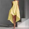 Vestido Casual Suelto Asimétrico de Nuevo Estilo 2026 con Dobladillo Alto-Bajo Sin Mangas Ropa de Resort para Mujer Sin Mangas Suelto