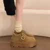 Bonito~2026 Nuevos Zapatos Casuales Versátiles de Suela Gruesa Ligeros de 6 cm de Altura Creciente con Velcro Tipo Pan Dulce Zapatos Birkenstock