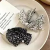 Pinza de plátano con lazo floral de estilo suave para mujeres, clip vertical para fijar coleta alta, pasador de pelo, pinza de pelo de temperamento estilo coreano, accesorios para el cabello