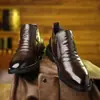 Botas Martin con Relieve Transfronterizas para Hombre Zapatos Doble Piel Cremallera Lateral Botas de Tendencia Europea y Americana