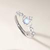 Anillo de Pareja de Piedra Lunar de Plata Esterlina s925 Un Diseño de Nicho Anillo Corona Celebridad de Internet Regalo de San Valentín