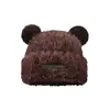 Gorro de Punto con Orejas de Oso Otoño e Invierno Lindo Adelgazante Facial Japonés Versátil Cálido Protector de Orejas Gorro de Estudiante