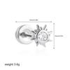 Aretes de Acero Inoxidable Oro de 18K Zircón Acero de Titanio Mini Piercings de Nariz de Rosca Piercing Anillos para Ombligo Joyería Transfronteriza Europea y Americana
